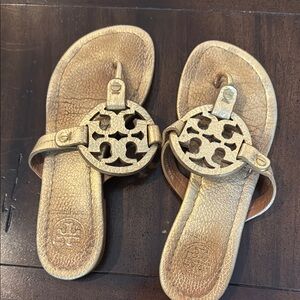 Tory Burch Gold Leather Sandals